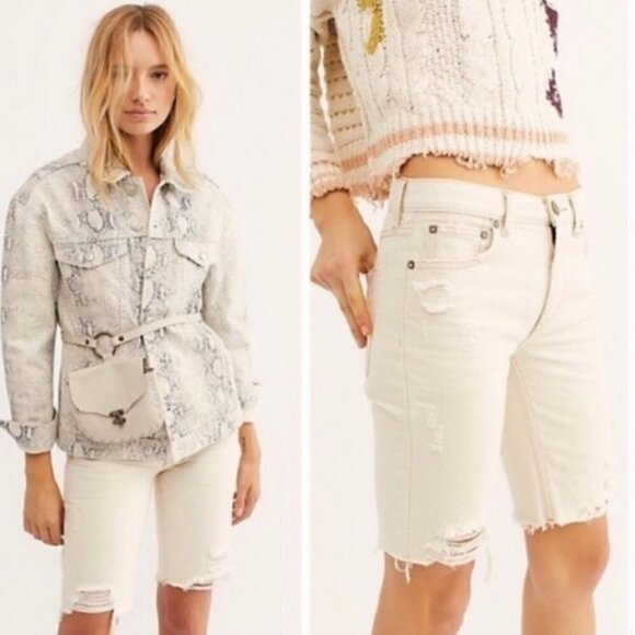 NWOT Free People Cutoff Denim Shorts - Picture 2 of 12